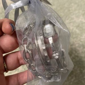 Silver Bangle Set NWT